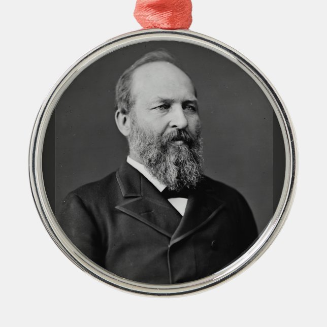 James Garfield 20. Präsident Silbernes Ornament (Vorne)