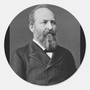 James Garfield 20 Runder Aufkleber