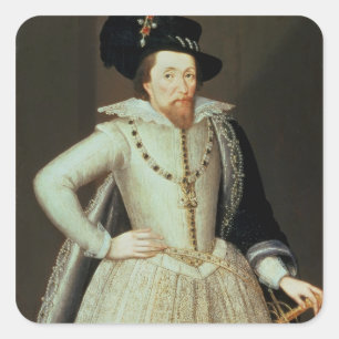 James I., Halbbild Quadratischer Aufkleber