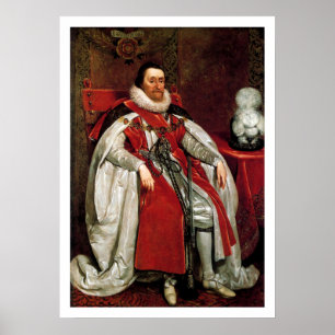 James I von Daniel Mytens Poster