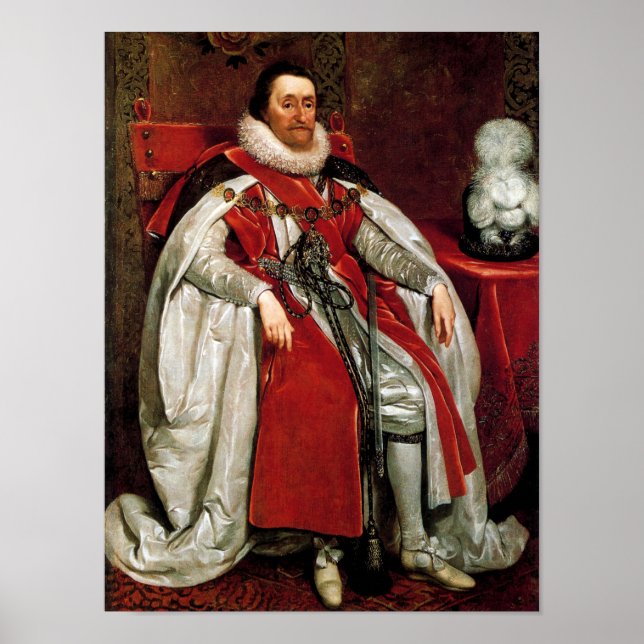 James I von Daniel Mytens Poster (Vorne)