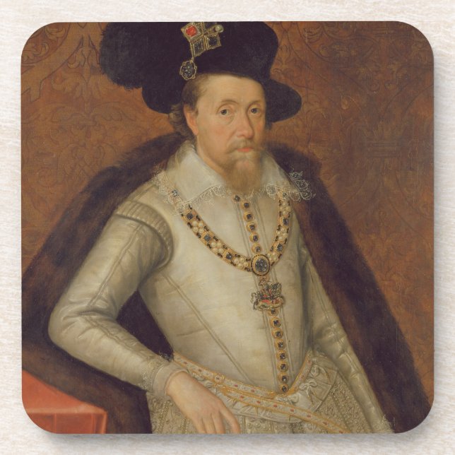 James I von England und VI von Schottland Getränkeuntersetzer (Vorderseite)