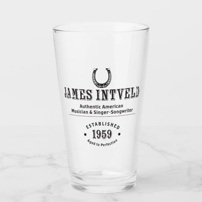 James Intveld Hufeisen Bierglas Glas (Vorderseite)