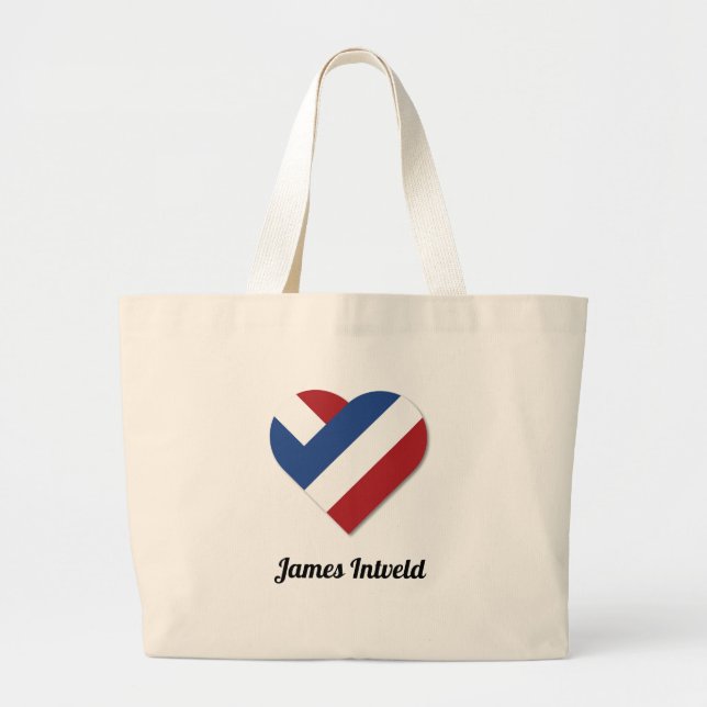 James Intveld mit Netherlands Heart Jumbo Stoffbeutel (Vorne)