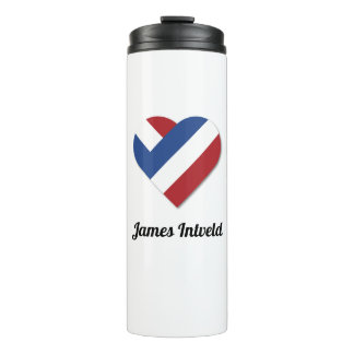 James Intveld mit niederländischer Herzflagge Thermosbecher