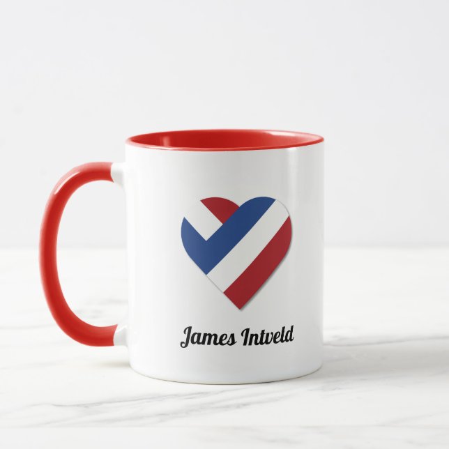 James Intveld with Netherlands Heart Flag Tasse (Links)