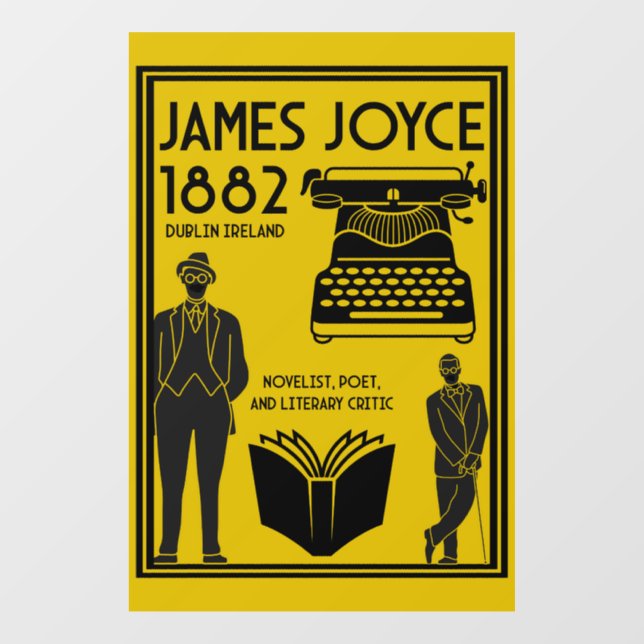 James Joyce Dublin Irland Fensteraufkleber (Blatt)
