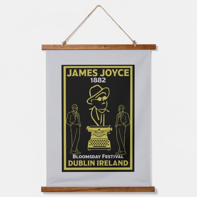 James Joyce Dublin Irland Wandteppich Mit Holzrahmen (Vorderseite)