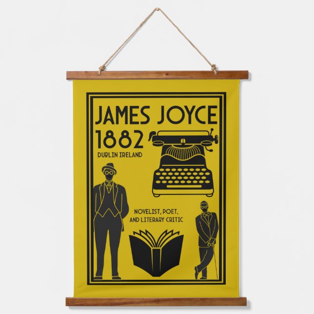 James Joyce Dublin Irland Wandteppich Mit Holzrahmen (Vorderseite)