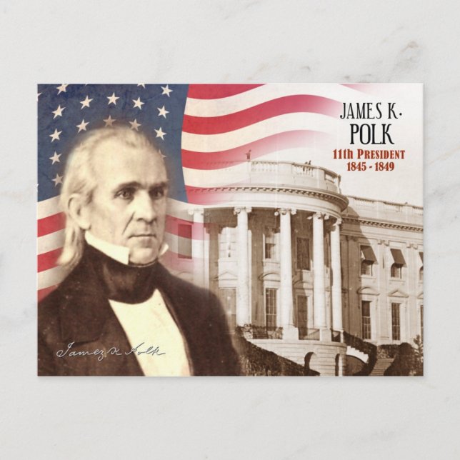 James K. Polen - 11. Präsident der USA Postkarte (Vorderseite)