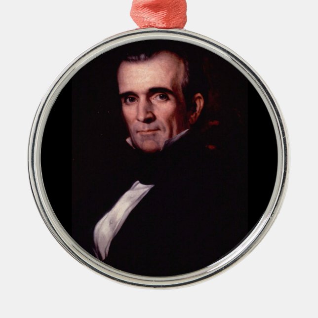 James K. Polk 11. US-Präsident Silbernes Ornament (Vorne)