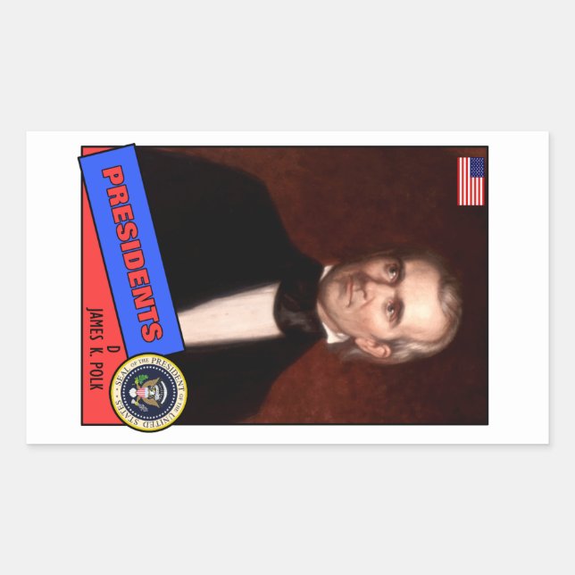 James K. Polk Baseball Card Rechteckiger Aufkleber (Vorderseite)