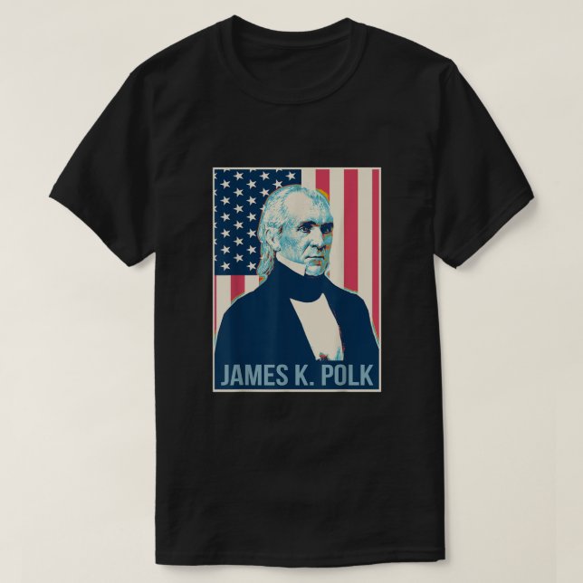 James K Polk Präsident US Flag Shirt (Design vorne)