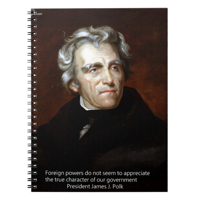 James K Polk und Zitat Notizblock (Vorderseite)