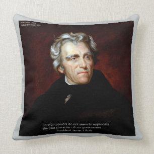 James K Polk & Zitat Baumwoll-Kissenhülle Kissen