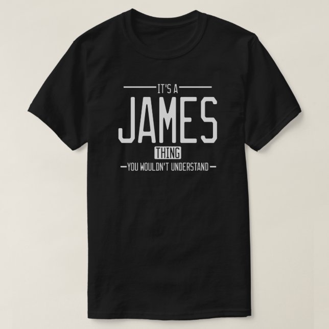 James lustiger Nachname T-Shirt (Design vorne)