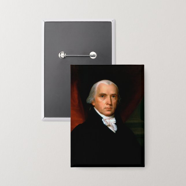 James Madison, 4. Präsident: Koloniales Amerika Button (Vorderseite/Rückseite)