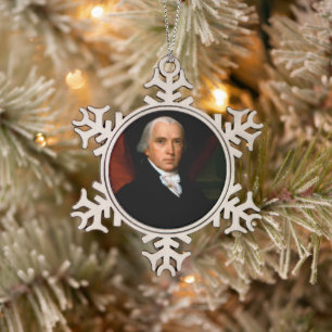 James Madison 4. US-Präsident Schneeflocken Zinn-Ornament