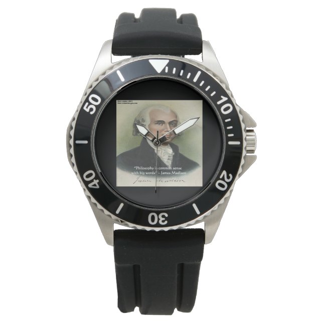 James Madison Common Sense Zitat Watch Armbanduhr (Vorderseite)