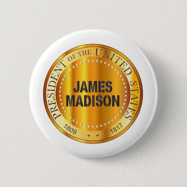 James Madison Gold Metal Briefmarke Button (Vorderseite)