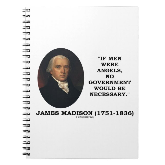 James Madison If Men Were Angels No Gov't Be Quote Notizblock (Vorderseite)