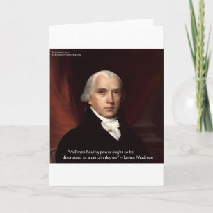 James Madison "Krieg & Freiheit" Weisheits-Zitate  Karte