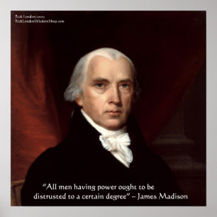 James Madison "Krieg & Freiheit" Weisheitszitat Po Poster