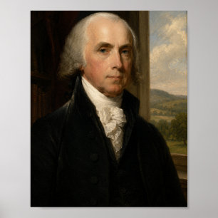 James Madison Ölporträt   4. Präsident Poster