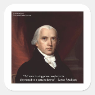 James Madison "War & Freedom" - Geschenke zum Zita Quadratischer Aufkleber