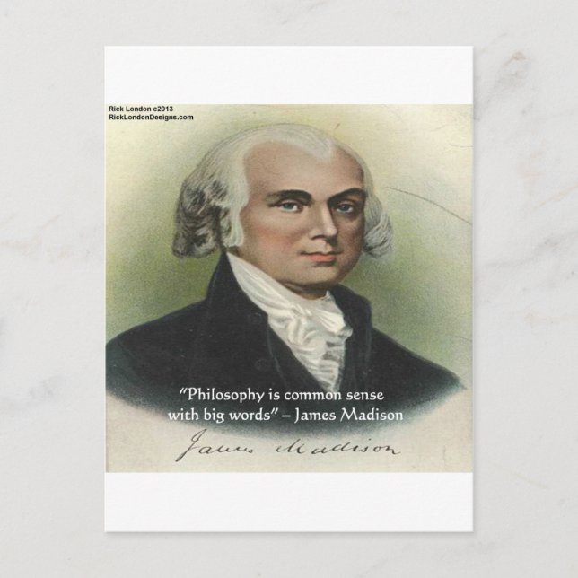 James Madison Zitat "Philosophie/gesunder Menschen Postkarte (Vorderseite)