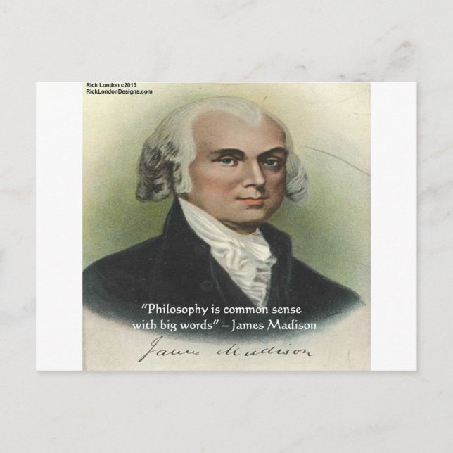 James Madison Zitat "Philosophie/gesunder Menschen Postkarte (Vorderseite)