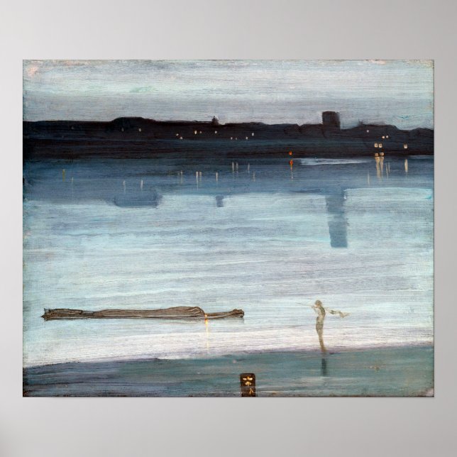 James McNeil Whisler Nocturne in Blue und Silver Poster (Vorne)