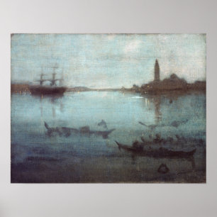 James McNeil Whistler Nocturne in Blau und Silber Poster