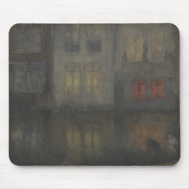 James McNeill Whistler - Nocturne - Black and Red Mousepad (Vorne)