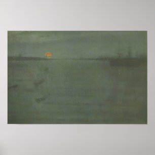 James McNeill Whistler - Nocturne- Blue and Gold Poster