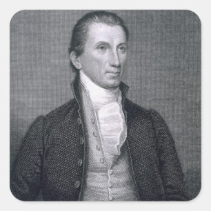 James Monroe, graviert von Asher Brown Durand (179 Quadratischer Aufkleber