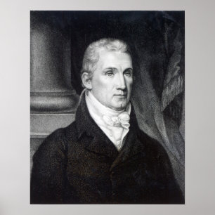 James Monroe, graviert von Thomas Gimbrede Poster