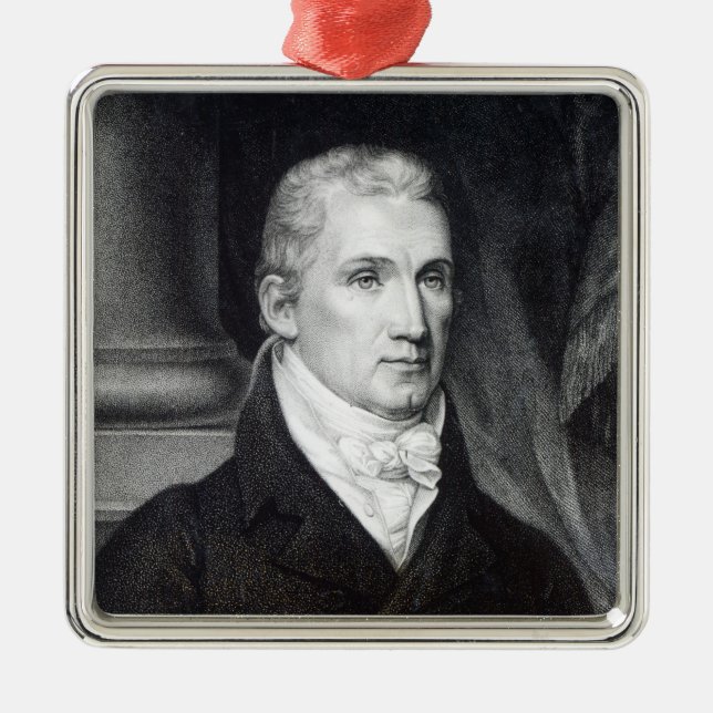 James Monroe, Gravur von Thomas Gimbrede Silbernes Ornament (Vorne)