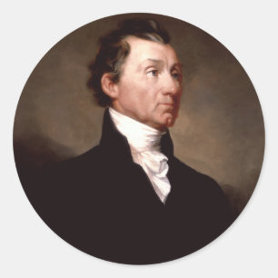 James Monroe-Porträt durch Samuel Morse Runder Aufkleber