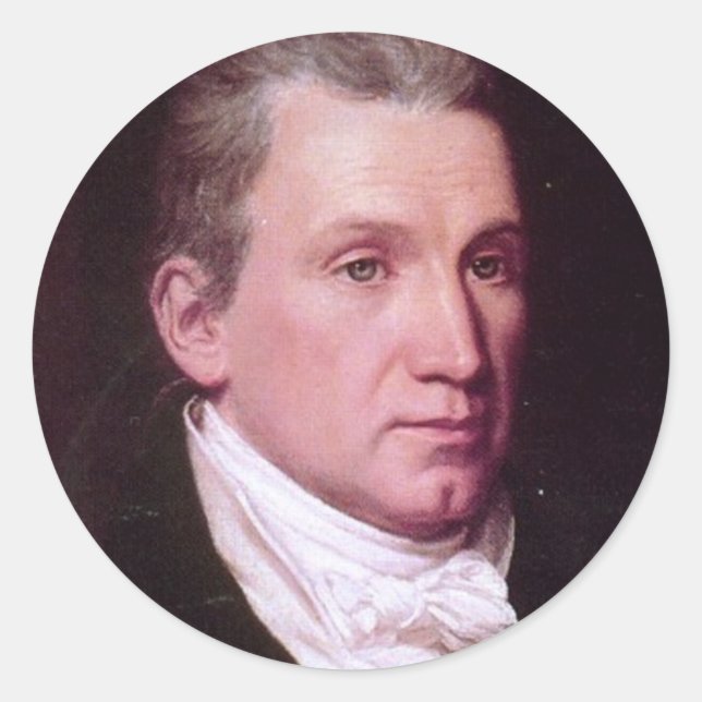 James Monroe Runder Aufkleber (Vorderseite)