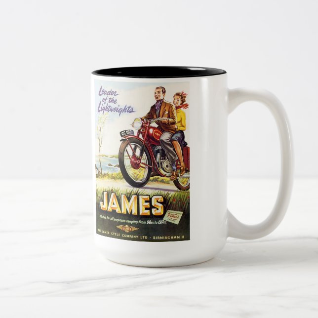 James Motorcycle Zweifarbige Tasse (Rechts)