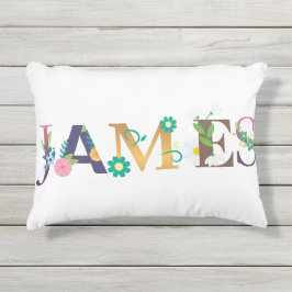 JAMES Name Art mit Blume bestickt Kissen Für Draußen