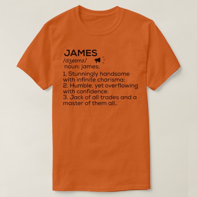 James Name Definition James Meaning James Name Mea T-Shirt (Design vorne)
