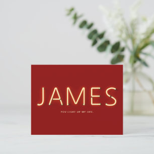 James Name in Glows Neon Lights Postkarte