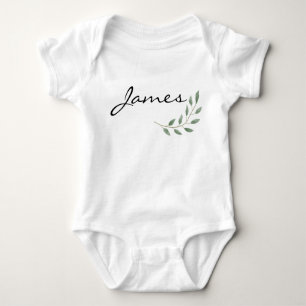 James Name Reveal Bekleidung Naturleaf botanisch Baby Strampler