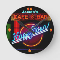JAMES - Neon Sign Bar Mancave Den Clock Fun