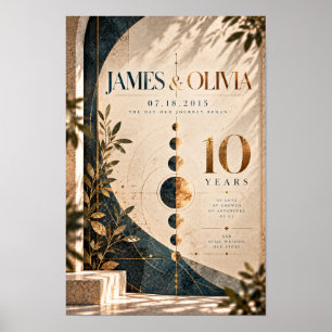 James & Olivia 10-Jahres-Jubiläum Moderne Typograf Poster