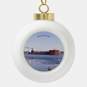 James R. Barkerball oder Schneeflocke Keramik Kugel-Ornament