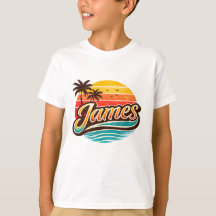James Retro Sonnenuntergang Tropisches Namensdesig