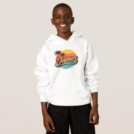 James Retro Sunset Tropical Name Design Hoodie